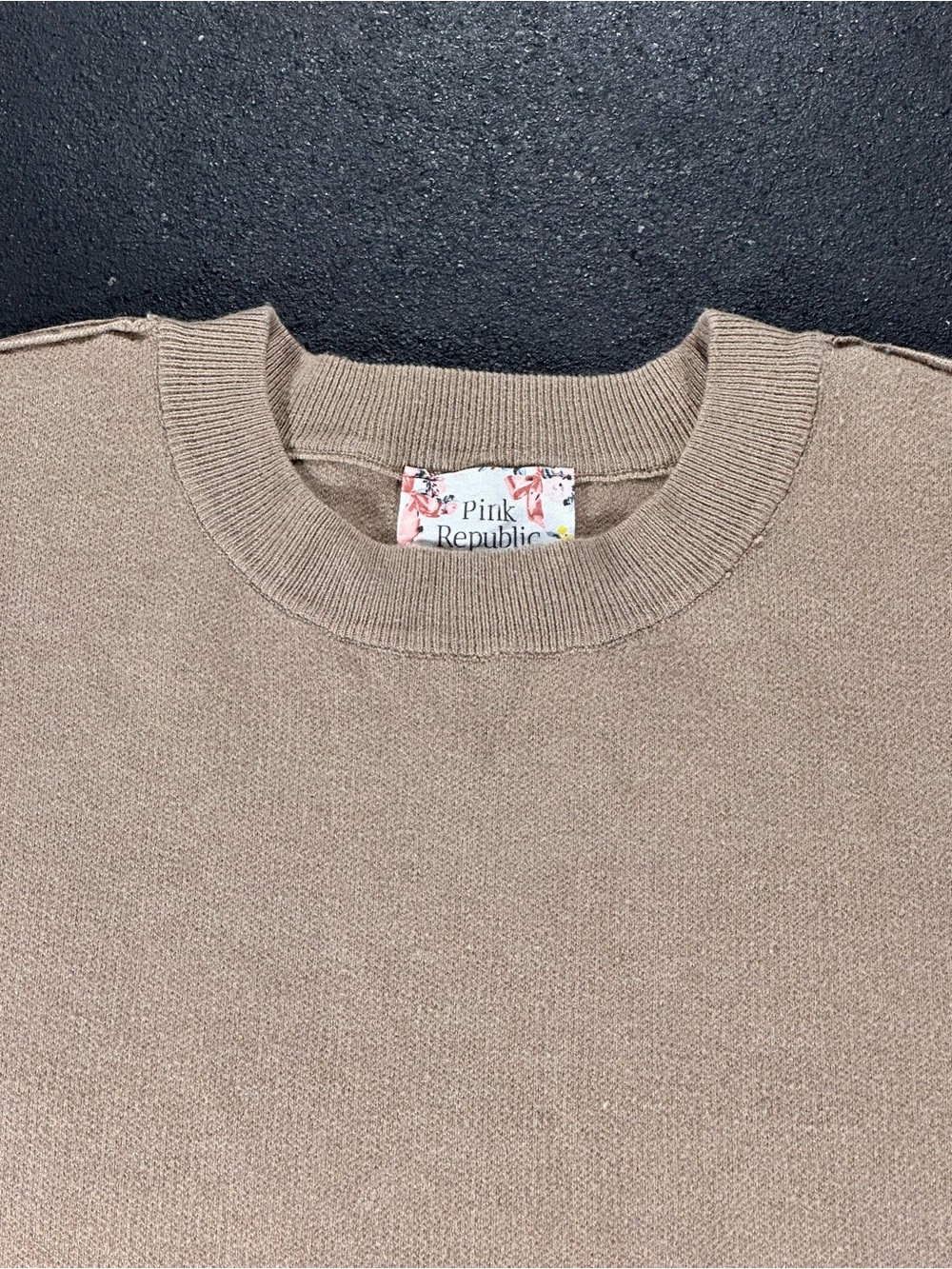 Pink Republic Women’s s Crewneck Sweater in Taupex